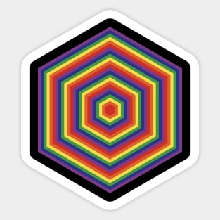 Retro Rainbow Hex Sticker